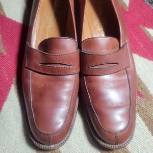 Salvatore Ferragamo Tan Penny Loafers